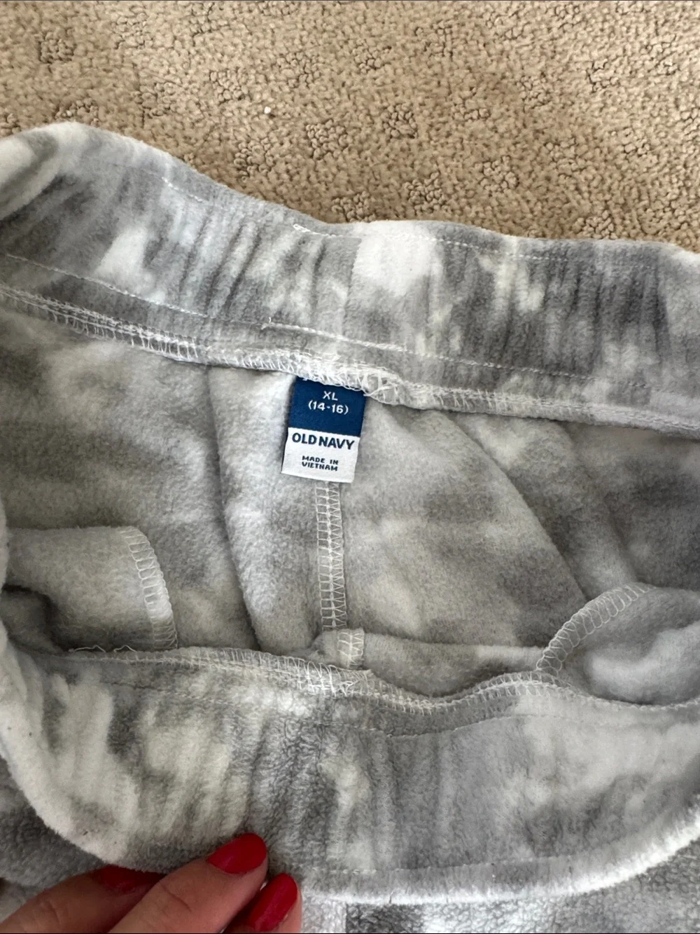 Old navy boys pull on gray camo fleece pants